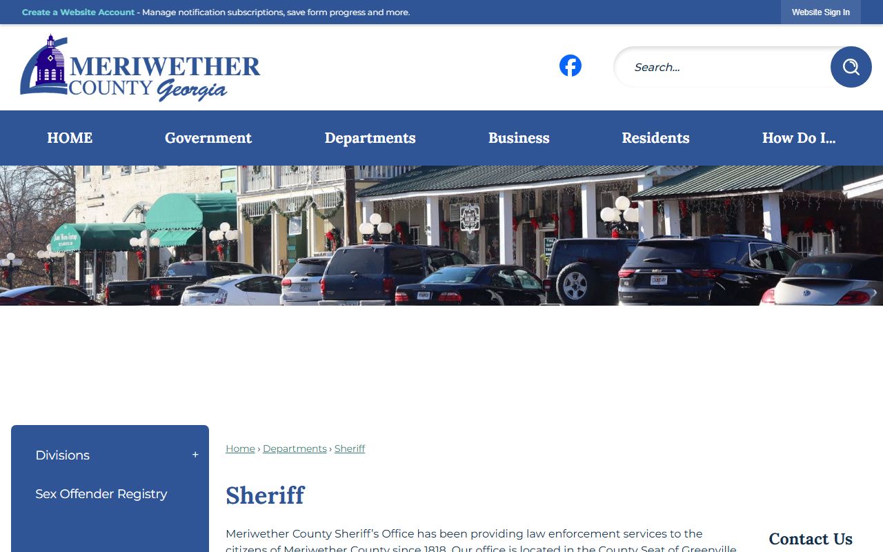 Meriwether County inmate records sheriff detention center page