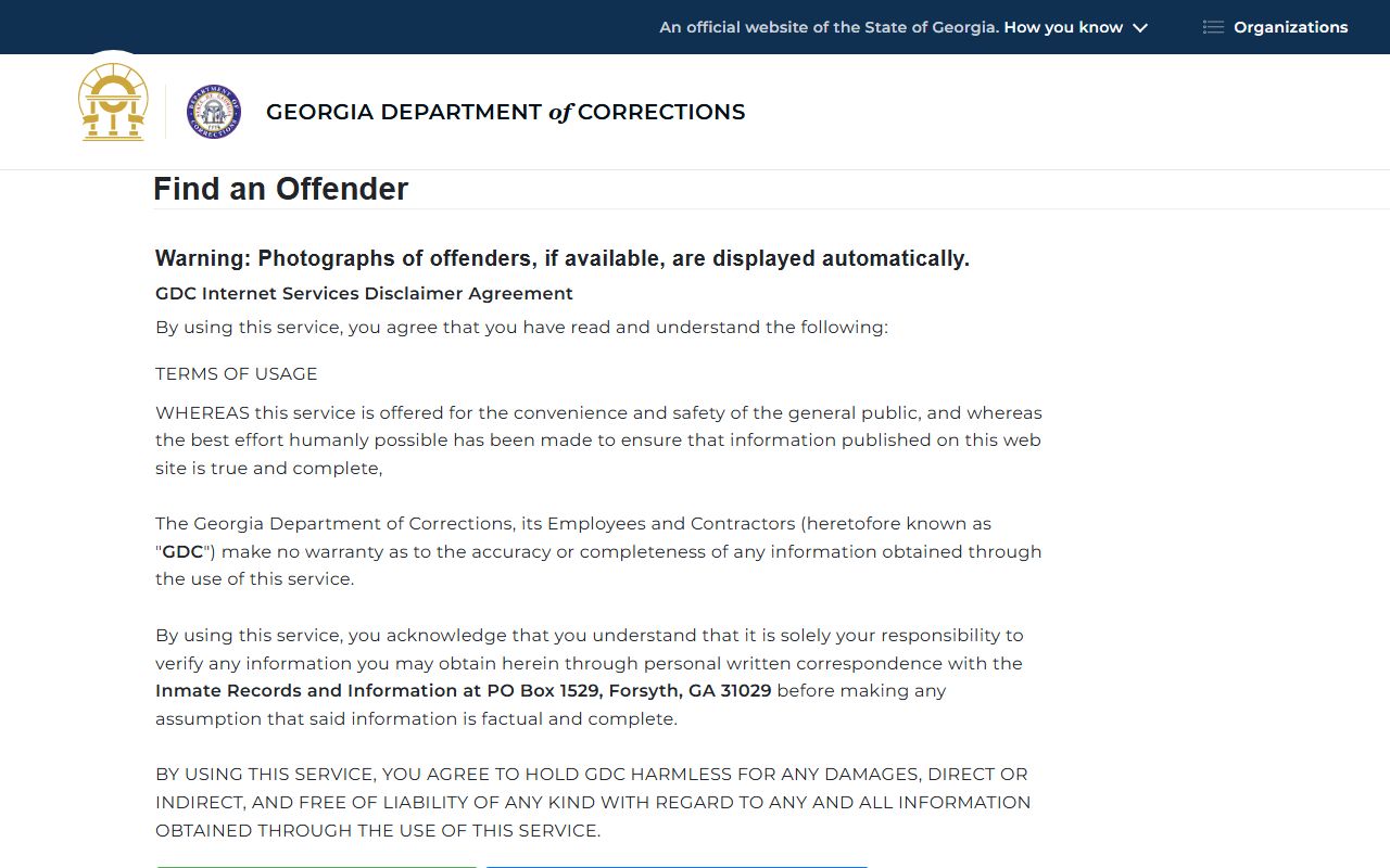 Meriwether County inmate search GDC offender query